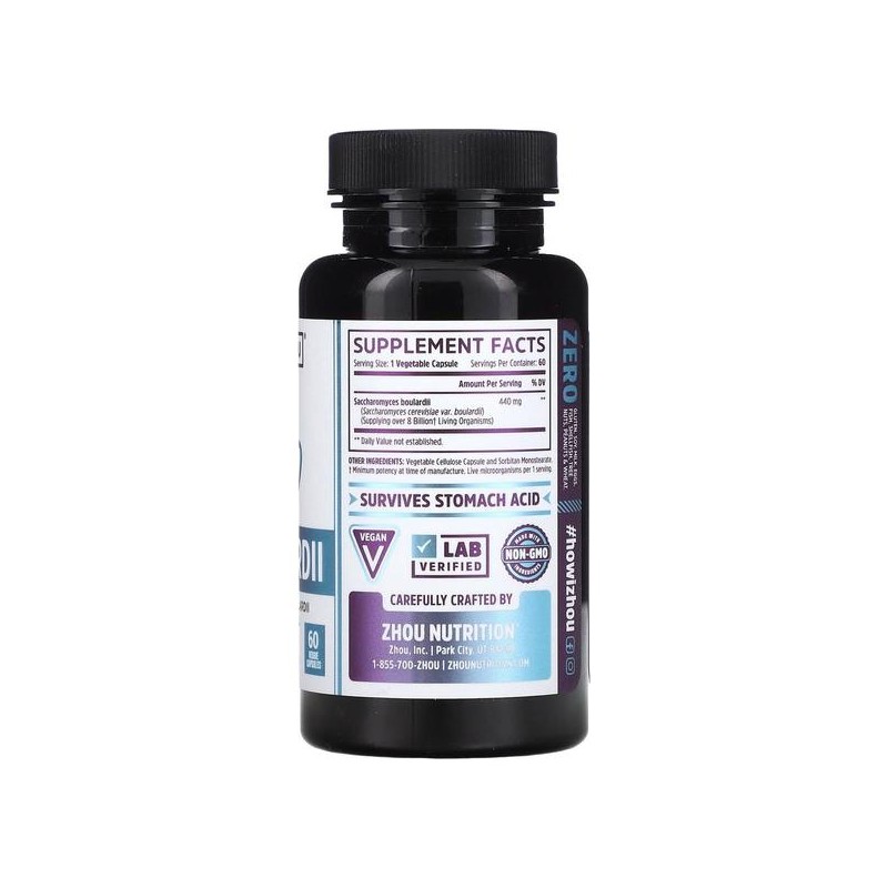 [해외직구] Zhou Nutrition 조우뉴트리션 사카로미세스 보울라디 위장 프로바이오틱스 80억 60베지캡슐