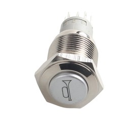 Mintice™ 16 mm Car Toggle Switch Rocker Switch Push Button 12 V Blue LED Light Metal Speaker Horn