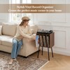 Record Player Stand with 4 Cabinets, Walnut