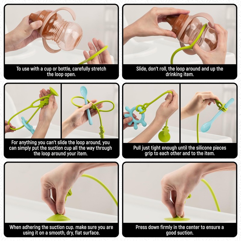 Don't Drop It ® Silicone Suction Cup Strap Tether -