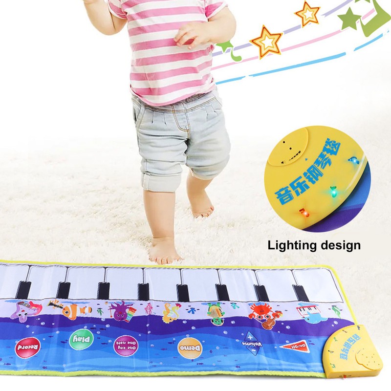 Kids Piano Mat Collapsible Soft Cloth Lighting Musical Dance Floor