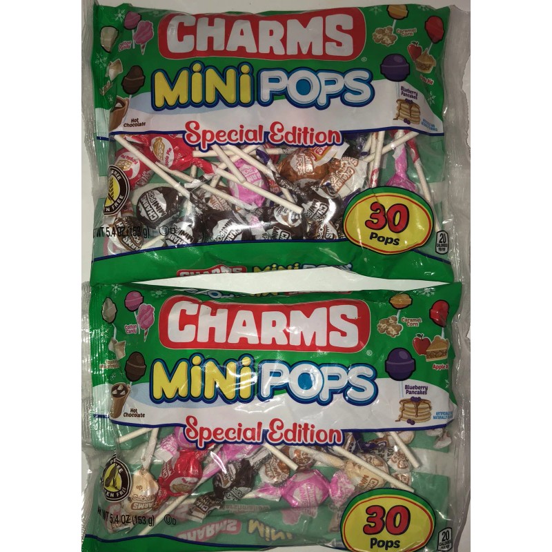 Charms Christmas Lollipops Mini Pops-SPECIAL EDITION Charms Sucker Candy-2 Bags
