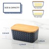 Hasense Ceramic Butter Dish with Bamboo Lid, Large Butter Container