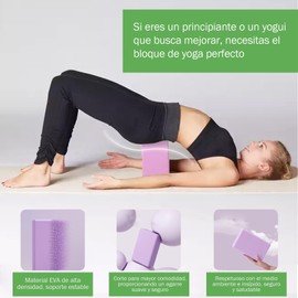 Bloques de Yoga,2 Pzas Bloques de Yoga de Alta Densidad 9 "x6 "x3",Con elásticas de yoga,Eva Foam Superficie Ligera, Resistente al Olor y Antideslizante,para Yoga, Pilates y Meditación