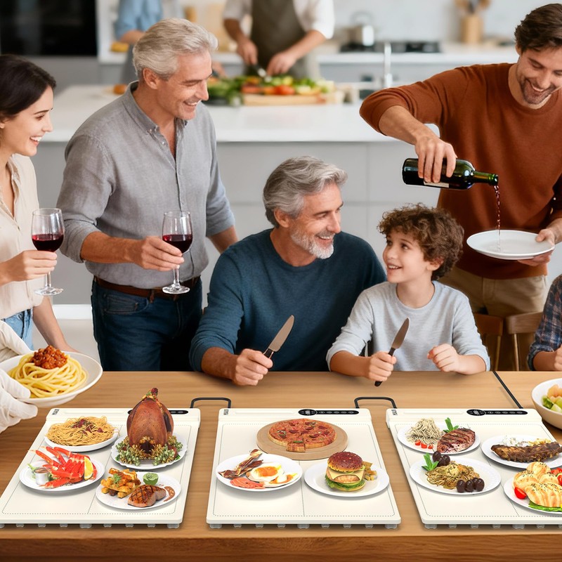 MUALIK Warming Mat for Food, Roll-UP Fast Heating Silicone with