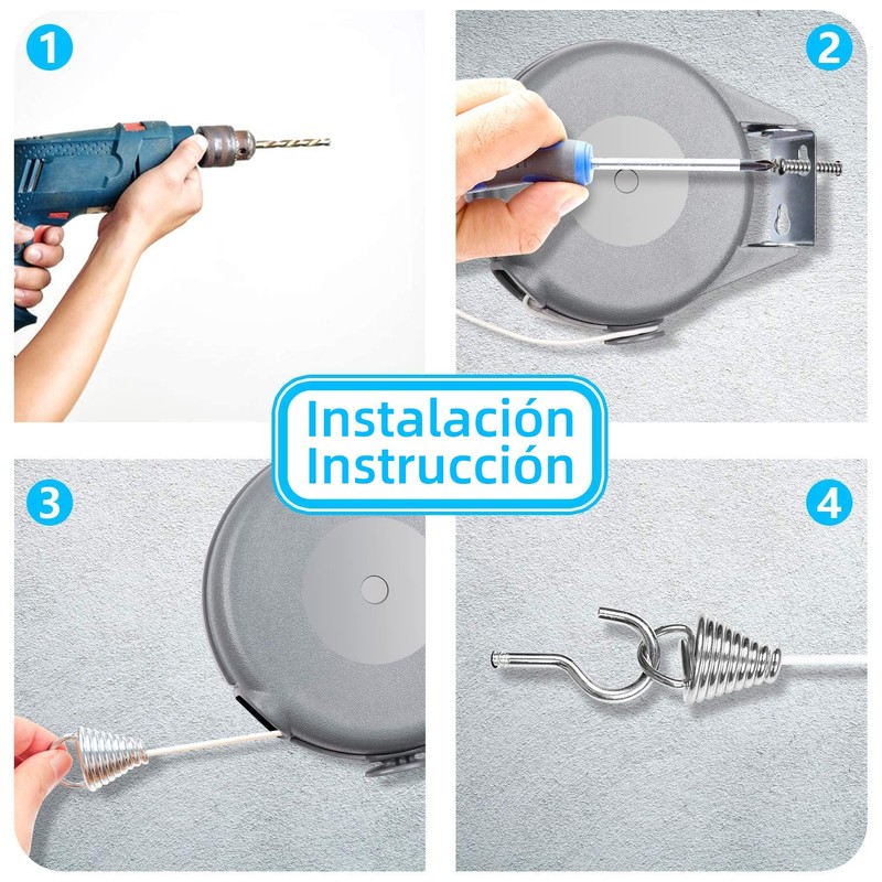 Summala Tendedero Retráctil, Tendedero para Exteriores e Interiores, Ajustable de