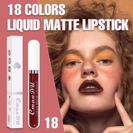 evpct 1Pcs Deep Red Liquid Matte Lipstick Lipgloss Set for Women, labiales mate 24 horas originales matte larga duracion 24 Hour Lipstick Lip Stains Long Lasting Waterproof 24, 18#