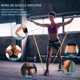 A-TAPE Thera-Band Resistance Bands Set, Professional Non-Latex Elastic Band for Upper & Lower Body Exercise, Physical Therapy, Pilates, Rehab (51 * 6 Inch) (Yellow (Set of 1))