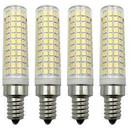 Lxcom Lighting 15W E12 LED Dimmable Corn Bulb-(4 Pack), 2835 SMD 136 LEDs Candelabra Lamp 1500LM Natural White 4000K E12 Base Chandelier Candle Light Bulbs for Ceiling Fan Home Light