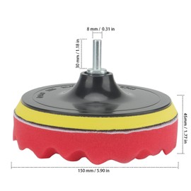 ZEONHAK 16 PCS 6 Inch Car Polishing Pads, 150mm Compound Buffing Sponge Pads for Drill, Car Polisher