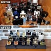 Classic Wooden Cologne Organizer for Men 3 Tier Black |