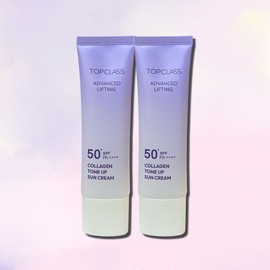 Charmzone Top Class Advanced Lifting Collagen Tone-up Sun Cream 50ml 2pcs / 참존 탑클래스 어드밴스드 리프팅 콜라겐 톤업 선크림 50ml 2개