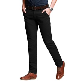 Match Men's Fit Tapered Stretchy Casual Pants (34W x 31L, 8103 Black)