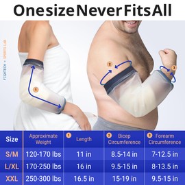 FIGHTECH PICC Line Shower Cover | Available in 3 Sizes | Reusable IV & PICC Line Sleeve | Waterproof Cast Cover for Elbow | PICC Line Covers for Upper Arm Wound (Weight: 120-170 pounds)