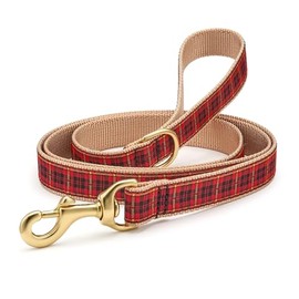 Up Country, Dog Lead Red Plaid Pattern Leash with D-Ring, 5 Foot (5 Foot 1" Wide)