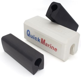 QuickMarine Single Ram Boat Transom Support Saver with 2 Pcs Trailering Motor Locks for Marine Outboard Engines Material Rubber White
