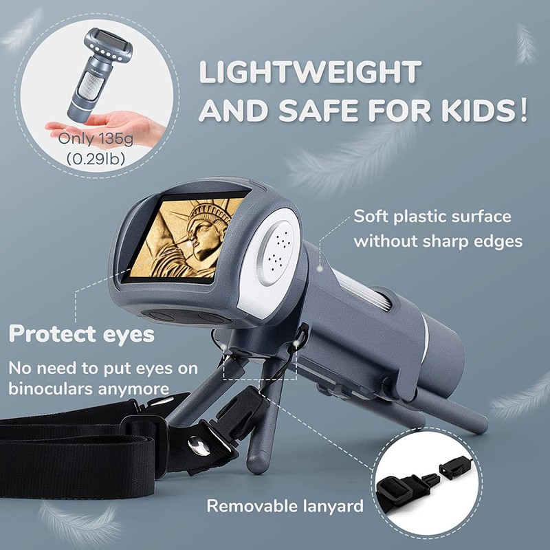 2 In Screen Kids Digital Microscope with 8 LED Lights