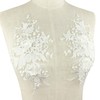 BETITETO 3D Flower Lace Appliques 1 Pair White Embroidered Floral