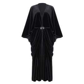 BABEYOND 1920s Velvet Cocoon Gown - Hollywood Style Robe Great Gatsby Party Outfit Women Batwing Sleeves Art Deco Coat Robe