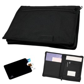 KASURE Vehicle Folder Document Folder A5, 24 x 17.5 cm Document Bag Car, Black Portable Vehicle Registration Document Folder with Compartments, Cover Vehicle Papers Suitable for Storing Bills, Cards