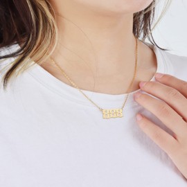 Frodete Angel Number Necklace for Women 000 111 222 333 444 555 666 777 888 999 Necklace Gold Necklace Jewelry Valentines Day Gifts