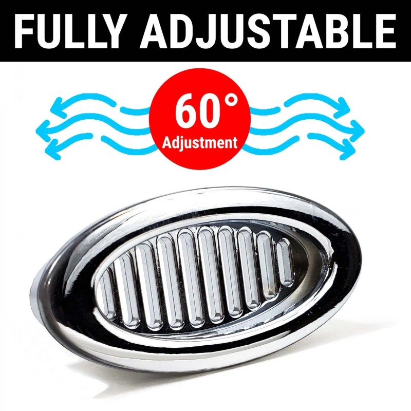 American Shifter Company Billet Chrome Oval AC Air Conditioning Heater