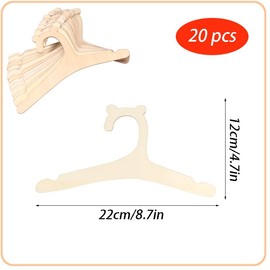 Ssyang 20 Pieces Baby Hangers, Baby Hangers, Children Hangers, Wooden Coat Hangers, Children's Hangers, Children's Hangers, Wooden Hangers, for Boys, Girls, Clothes, Jackets, Clothes