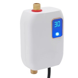 110V Tankless Electric Water Heater, 3000W Under Sink On Demand Instant Hot Water Heater,Temperature Adjustable,With LED Display,With Leakage Protection for Kitchen Water, Daily Washing, RVs,