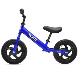 SEJOY 12'' Kids Balance Bike Adjustable Height No Pedal Training Toys 3-6 Years - Color: Blue