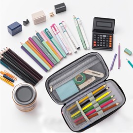 CNMTCCO Pencil Case 5 Compartments Large Supply Pencil Case Large Size Pencil Case Pencil Case Teenager Pencil Case Boy Pencil Case, black, pencil case