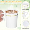 Ubamdom 24 Pcs Plastic Coffee Cups with Rim, 8 oz
