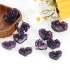 Orientrea 30-50g 1PC Amethyst Heart Cluster, Natural Crystal Heart Worry