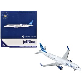 DCD Embraer ERJ-190 Diecast Model Airplane 1/400 Scale JetBlue Airways Commercial Aircraft (N323JB) in White with Blue Tail