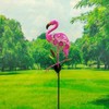 Outdoor Solar Garden Lights Hollow Metal Flamingo Lawn Light LED