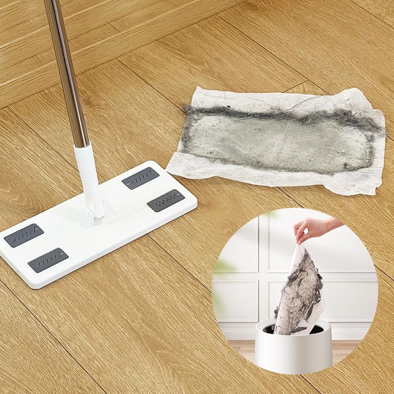 100 Count Dry Sweeping Cloths Pads, Disposable Duster Mop Refills,
