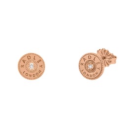 Radley Ladies 18ct Rose Gold Plated Sterling Silver Diamond Disc Stud Earrings RYJ1300