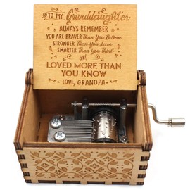 ukebobo Wooden Music Box – You are My Sunshine Music Box, from Grandpa to Granddaughter, Gifts for Kids - 1 Set