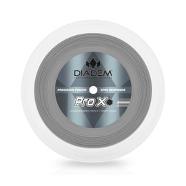 Diadem Pro X Tennis String Reel - Hexagon Design, High-Performance Poly, Multiple Gauges for Power & Spin, Silver, 16 (1.30mm)