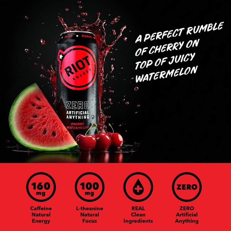 Riot Energy Drnk Chr Wtrmln Enrg Org 16 FO