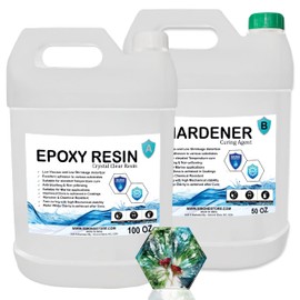 Art Epoxy - Bar Top Epoxy Resin Gallon (100 Oz Epoxy + 50 Oz Epoxy Approx.) Yellow Resistant & Clear - Liquid Glass Epoxy for Tabletops, Countertops, Jewelry, Crafts, Art & More