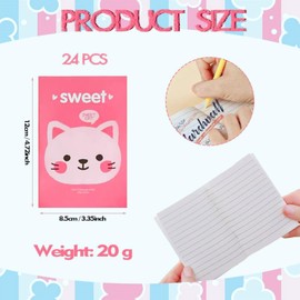 Pack of 24 Pocket Notebooks - Cute Mini Notepads, Mini Notebook Small, Ideal for Students, Travelers, School Supplies, Cartoon Notebook, 8.5 x 12 cm