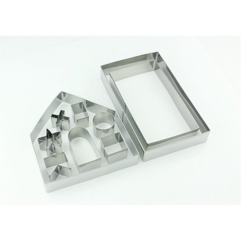Gracelaza 10 Pieces Christmas Gingerbread House Cookie Cutters Set -