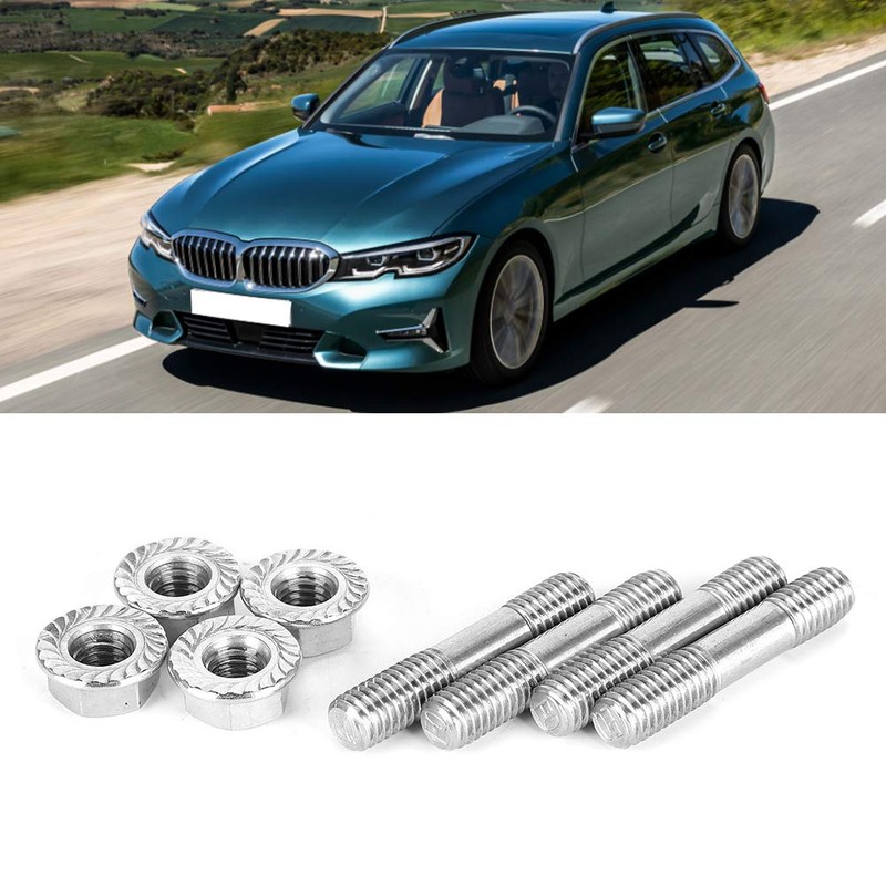 Exhaust Manifold Bolt 4pcs Car Exhaust System Bolt Nuts M8x1.25