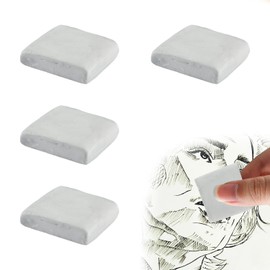 Tabanzhe Kneaded Eraser-4PCS Grey Kneadable Putty Rubber Artist Erasers Kneaded Erasers for Drawing Colouring Blurring Highlighting Sketches School Office