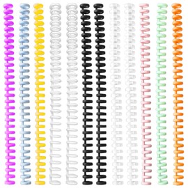 EUSTACE 12 Pcs 30 Holes Loose Leaf Ring Loose Leaf Binder Ring Plastic Organizer Ring Binder Binder Ring Binding File Book Making Word Book Learning Cards DIY Recipes Menu Rings Document Storage Organization Black/White/Transparent/Blue/Pink/Green/Yellow