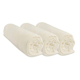 Easy Dort, 3 x Fitted Sheets Cotton Jersey 60 x 120 cm Natural