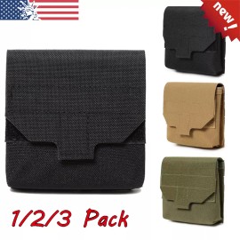 Unbranded Tactical MOLLE EDC Utility Waist Belt Pouch Small Tool Organizer Bag Coin Purse - Black, 3PACK