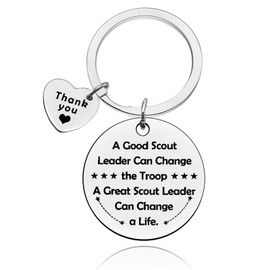 Scout Leader Gift Keyring Thank You Gift for Scout Troop Leader Keychain Appreciation Gift for Scoutmaster Scout Leader Boss Leader Christmas Retirement Thanksgiving Anniversary Birthday Gifts