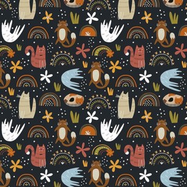 CafePress Cute Cats Pretty Floral Pets Funny Patt 10" Wall Clock for Livingroom, Kitchen, or Office