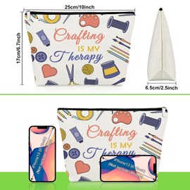 Crochet Gift for Women Crocheting Makeup Bag Knitting Gifts for Crochet Lover Yarn Lovers Knitter Crocheter Mom Grandma Inspirational Present Cosmetic Bag Christmas Birthday Present Travel Pouch